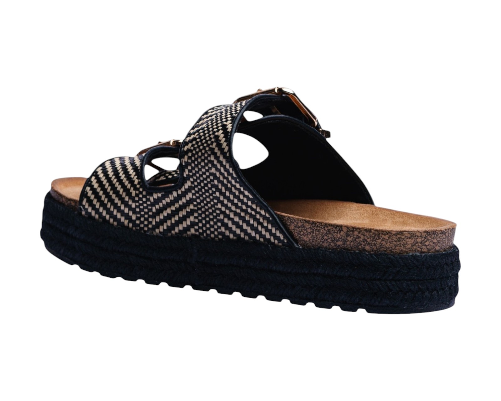 Foto 5 pulgar | Sandalia Piso Para Mujer Lob Footwear Rafia Negro 51705051