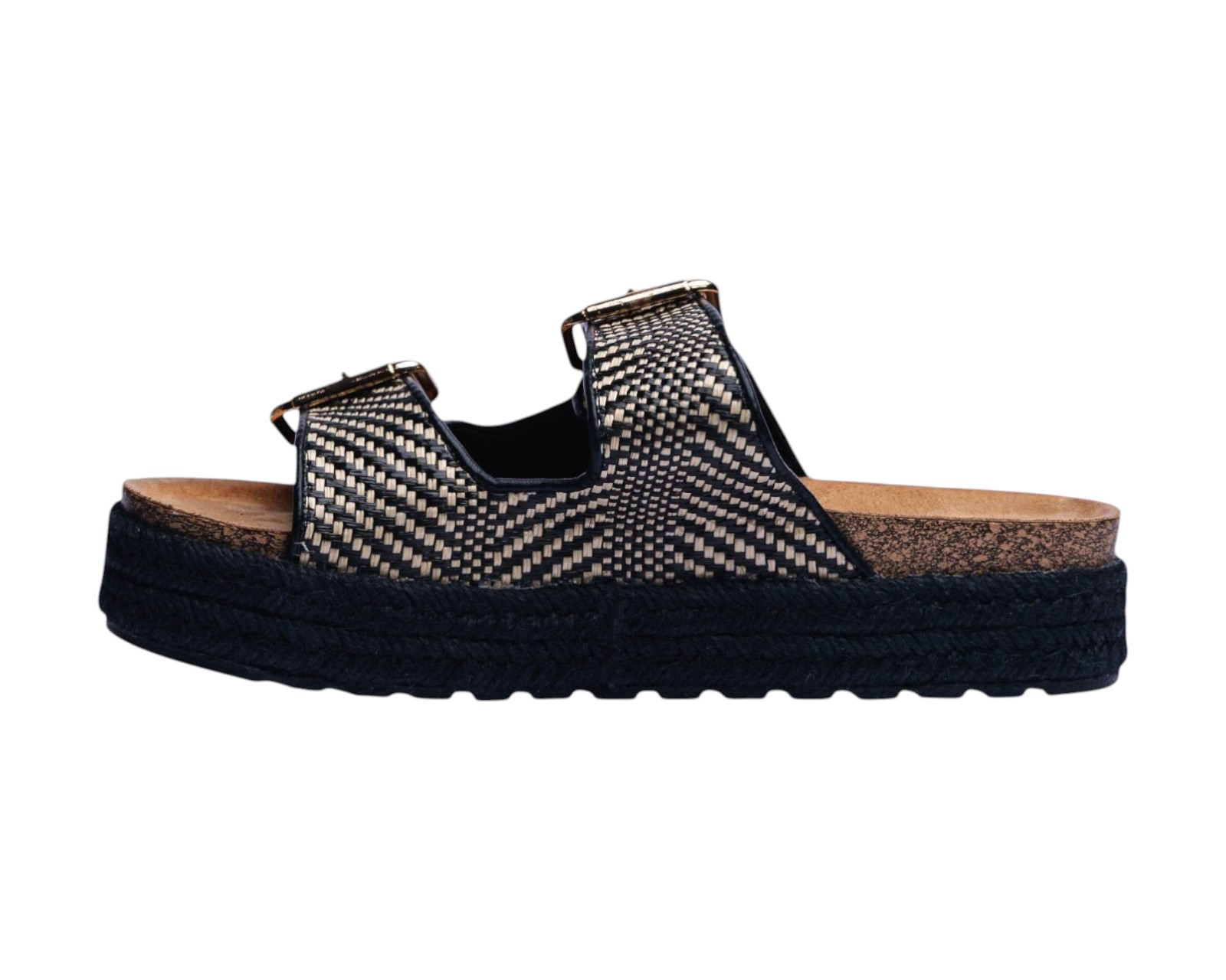 Foto 6 pulgar | Sandalia Piso Para Mujer Lob Footwear Rafia Negro 51705051