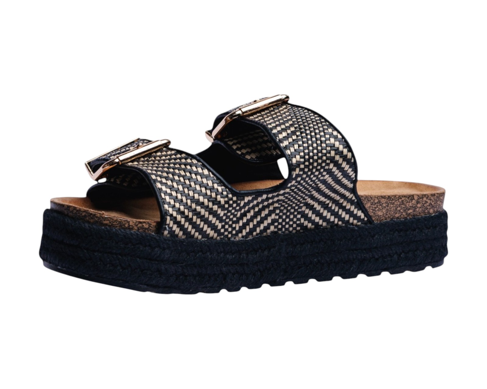 Foto 7 pulgar | Sandalia Piso Para Mujer Lob Footwear Rafia Negro 51705051
