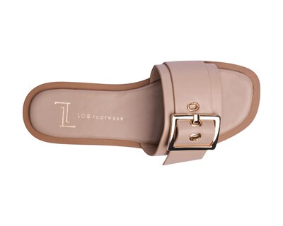 Foto 7 | Sandalia Piso Para Mujer Lob Footwear Pu Beige 92005023