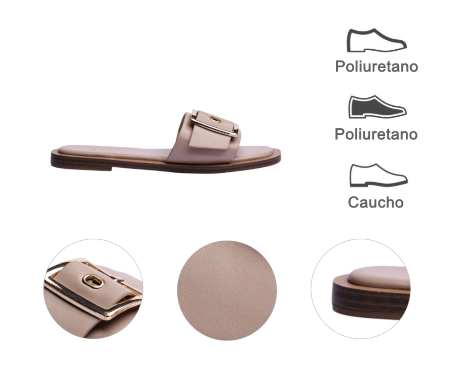 Foto 9 pulgar | Sandalia Piso Para Mujer Lob Footwear Pu Beige 92005023