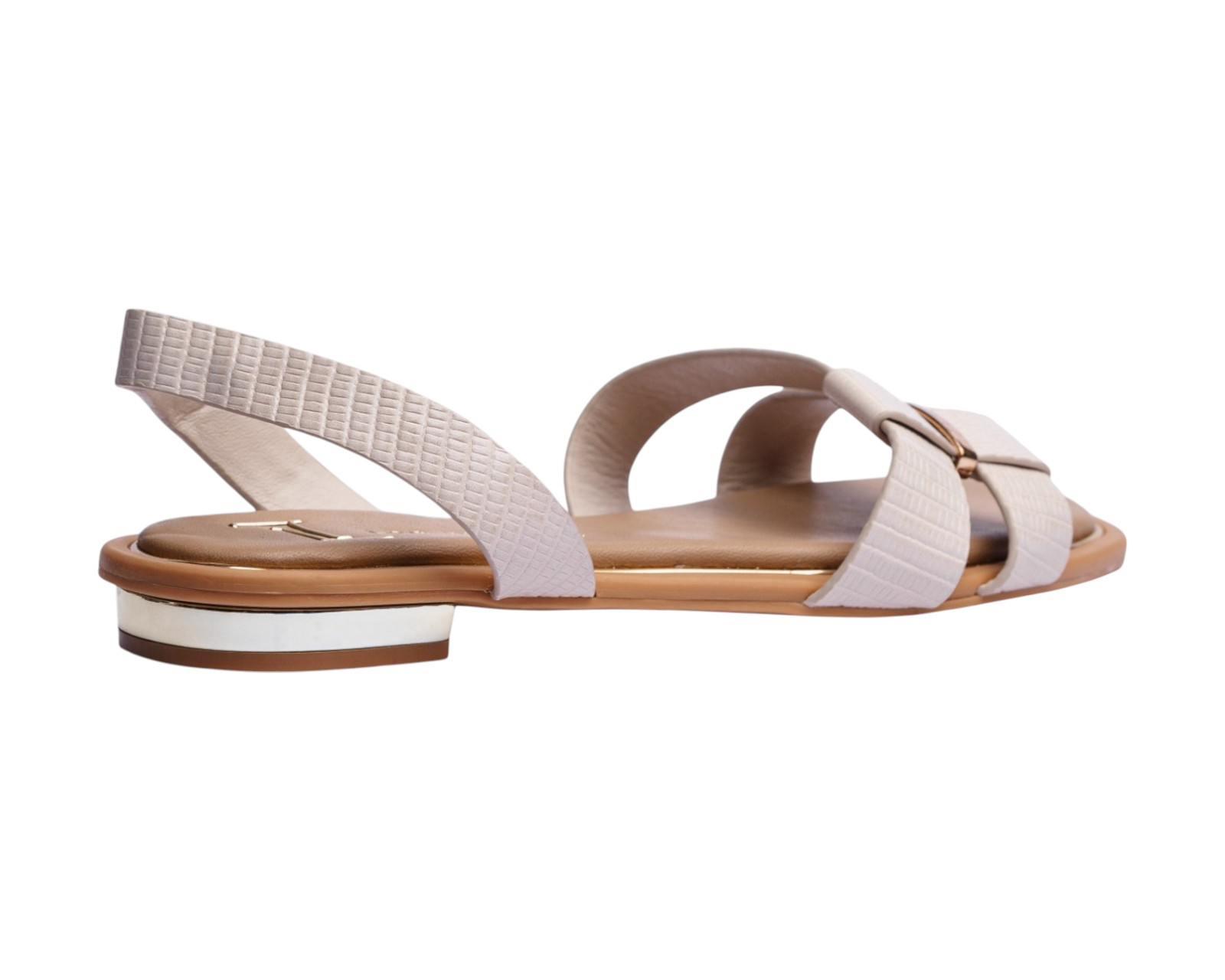 Foto 4 pulgar | Sandalia Piso Para Mujer Lob Footwear Pu Lizard Beige 93305054