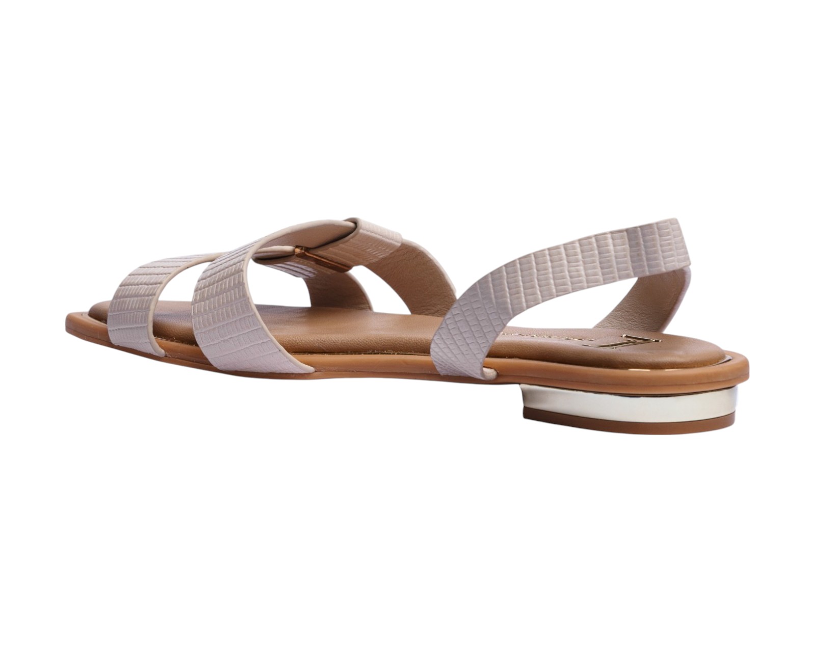 Foto 5 pulgar | Sandalia Piso Para Mujer Lob Footwear Pu Lizard Beige 93305054
