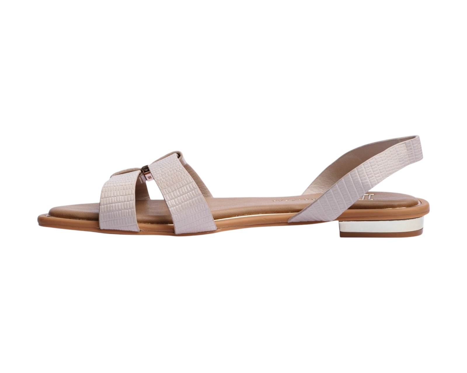 Foto 6 pulgar | Sandalia Piso Para Mujer Lob Footwear Pu Lizard Beige 93305054