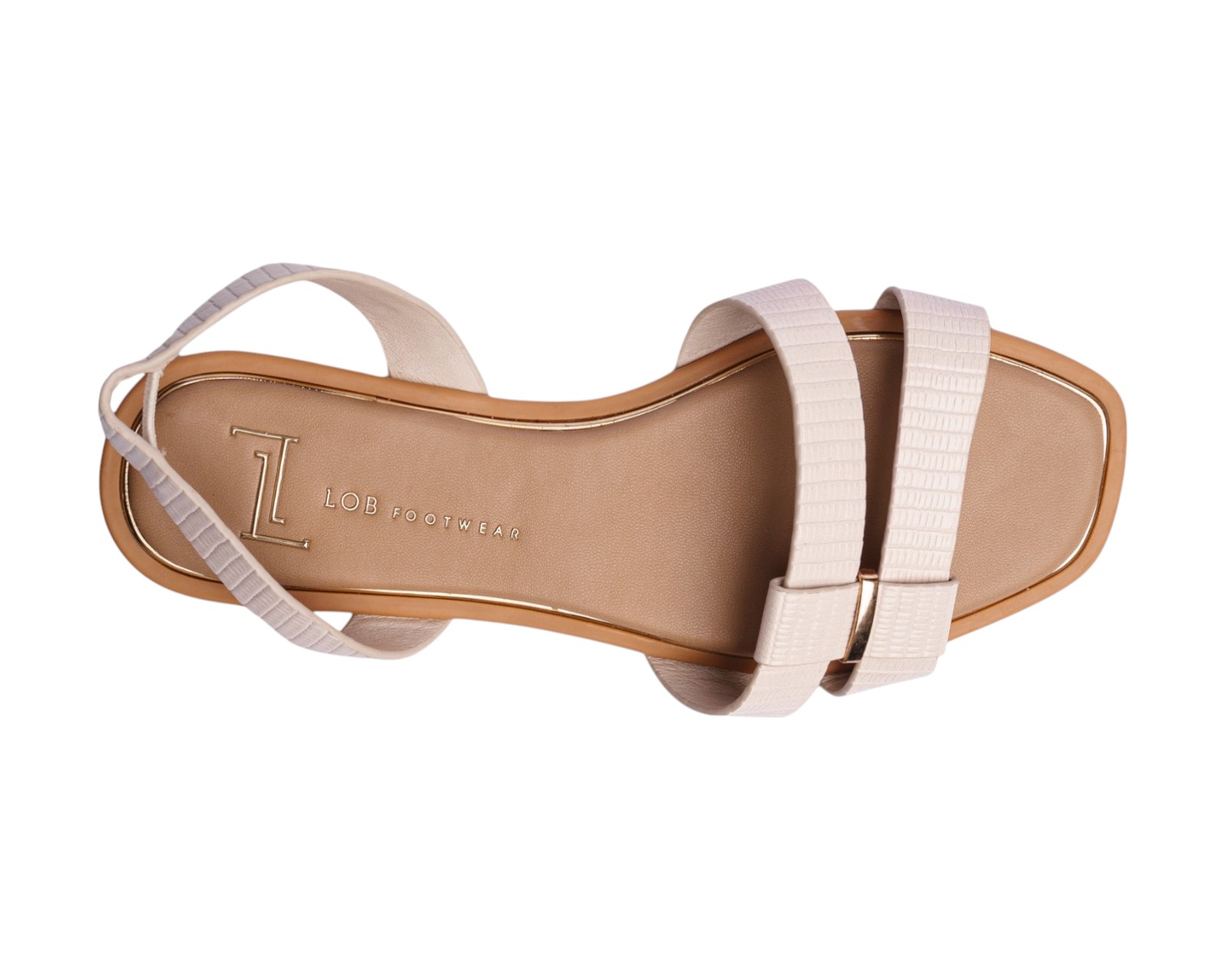 Foto 8 pulgar | Sandalia Piso Para Mujer Lob Footwear Pu Lizard Beige 93305054