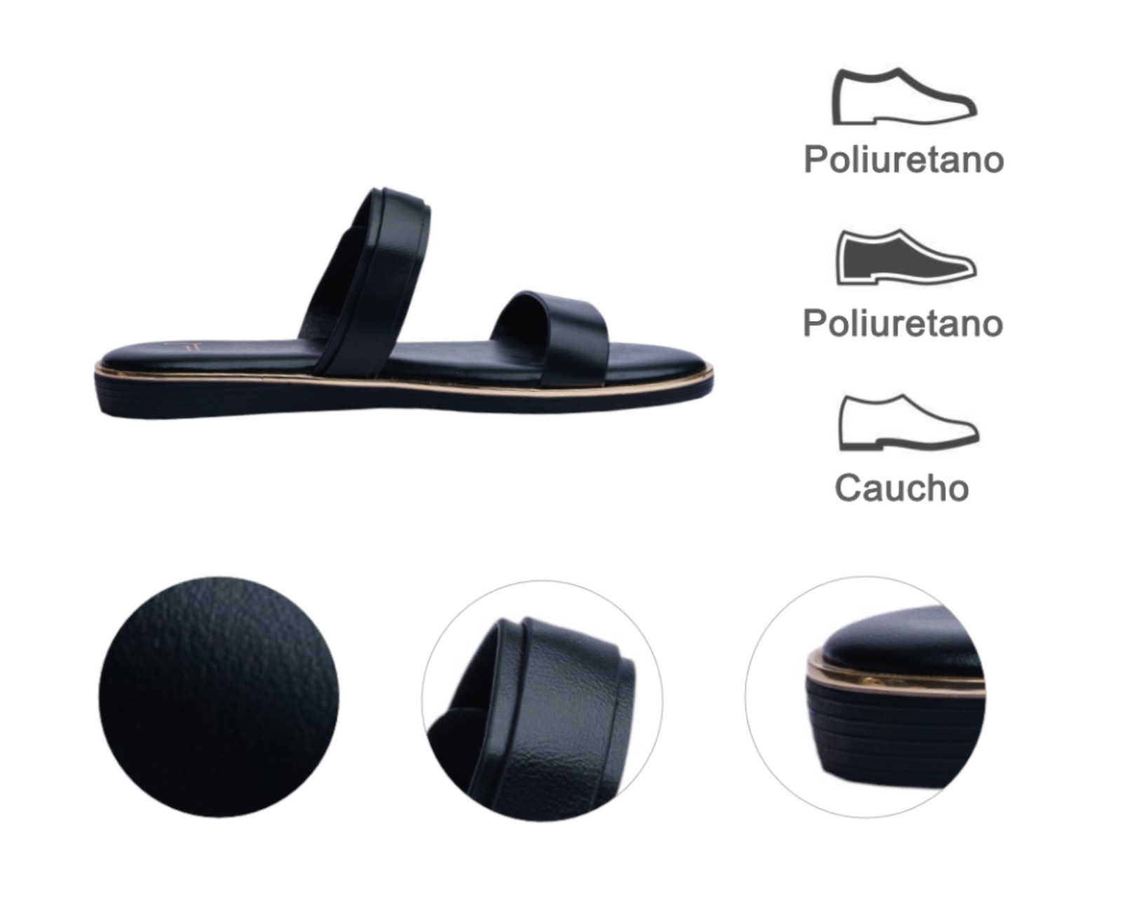 Foto 9 pulgar | Sandalia Piso Para Mujer Lob Footwear Pu Negro 92005025