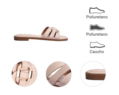 Foto 8 | Sandalia Piso Para Mujer Lob Footwear Pu Beige 91805031