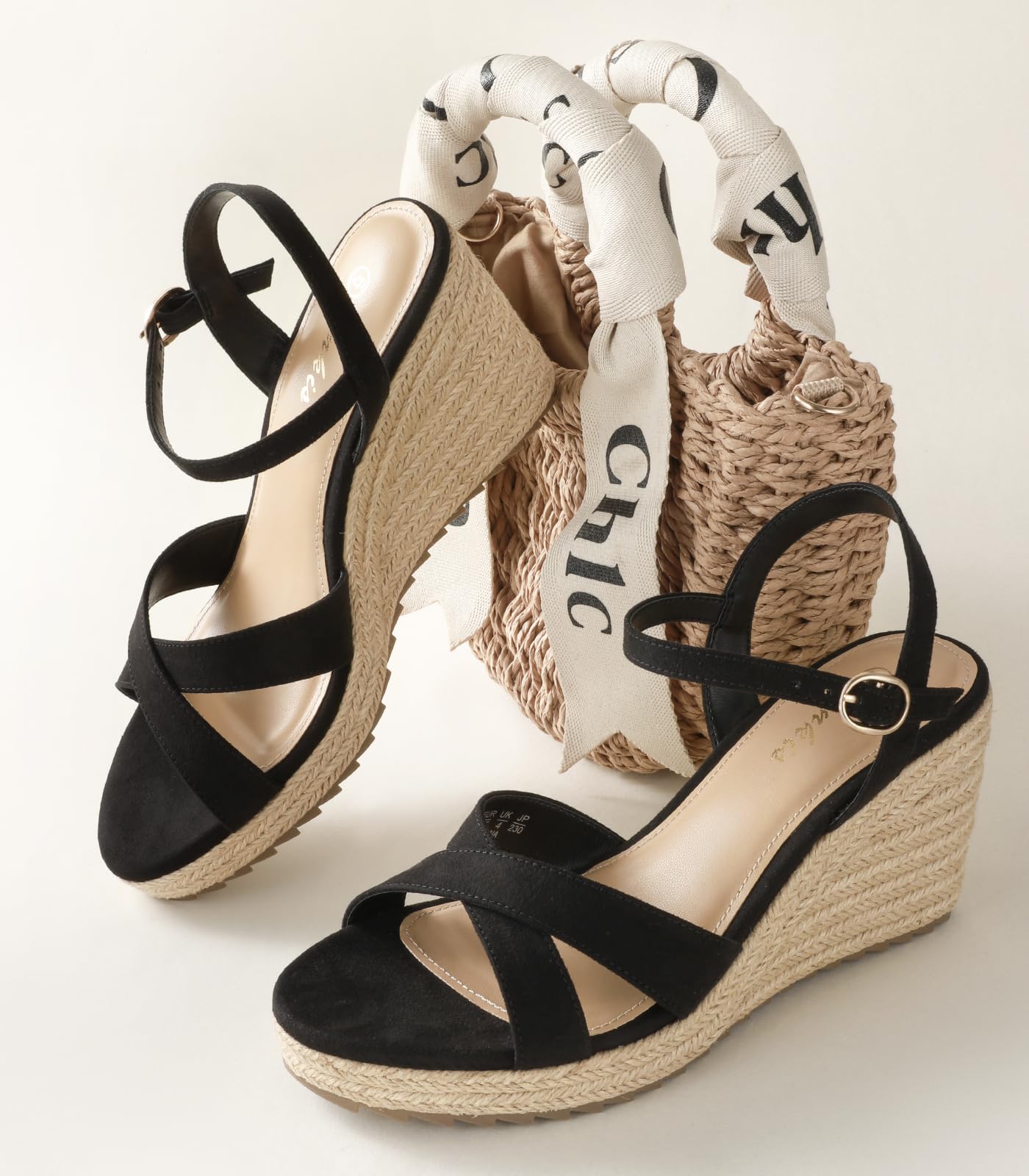 Foto 3 pulgar | Sandalias Con Cuña Ankis, Alpargata Negra Para Mujer, Tacón Alto De 8 Cm - Venta Internacional.