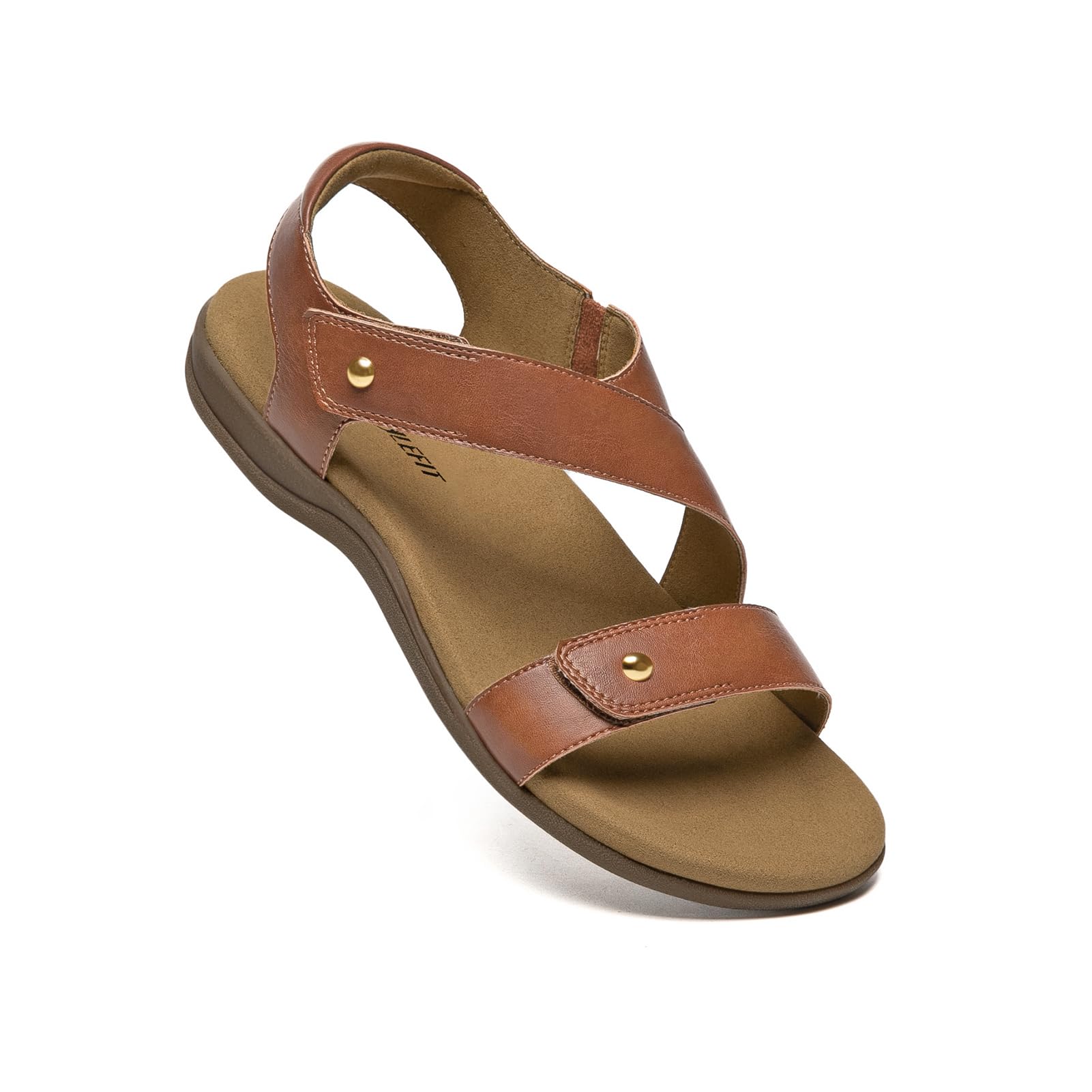 Foto 4 pulgar | Sandalias Athlefit Arch Support Para Mujer, Piel Marrón, Talla 7.5 - Venta Internacional.