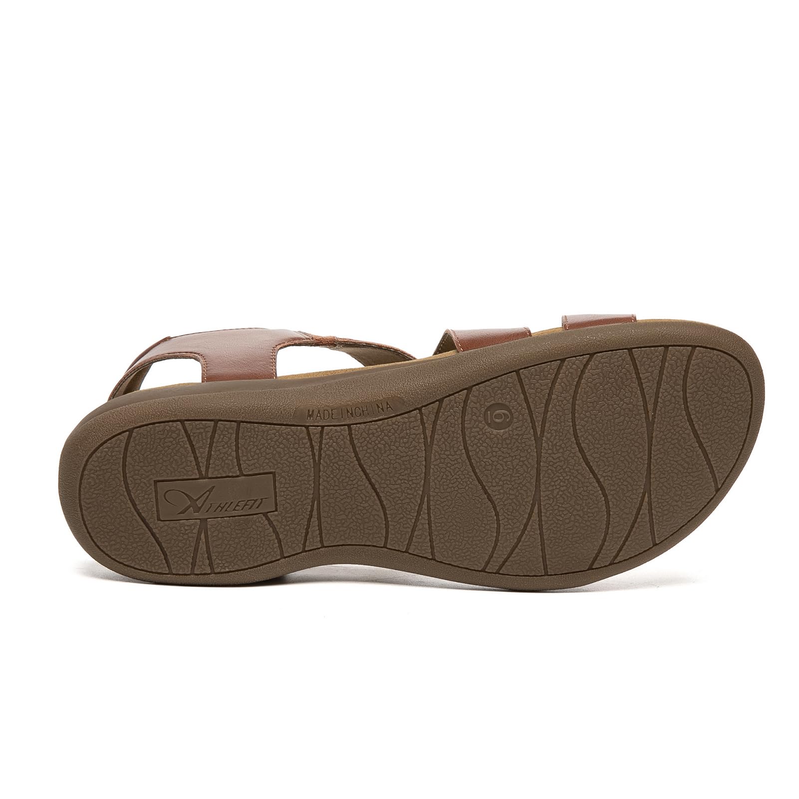 Foto 5 pulgar | Sandalias Athlefit Arch Support Para Mujer, Piel Marrón, Talla 7.5 - Venta Internacional.