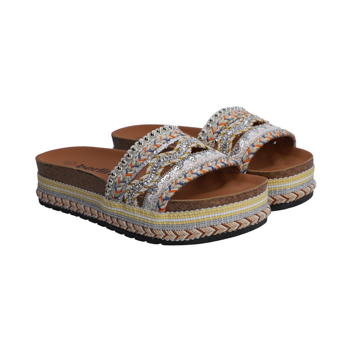 Foto 2 pulgar | Sandalias de Plataforma Berlín con Aplicaciones para Mujer