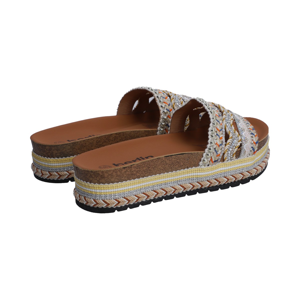 Foto 3 | Sandalias de Plataforma Berlín con Aplicaciones para Mujer