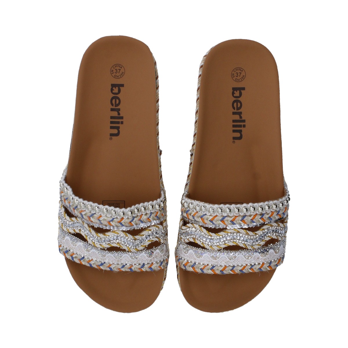 Foto 5 pulgar | Sandalias de Plataforma Berlín con Aplicaciones para Mujer