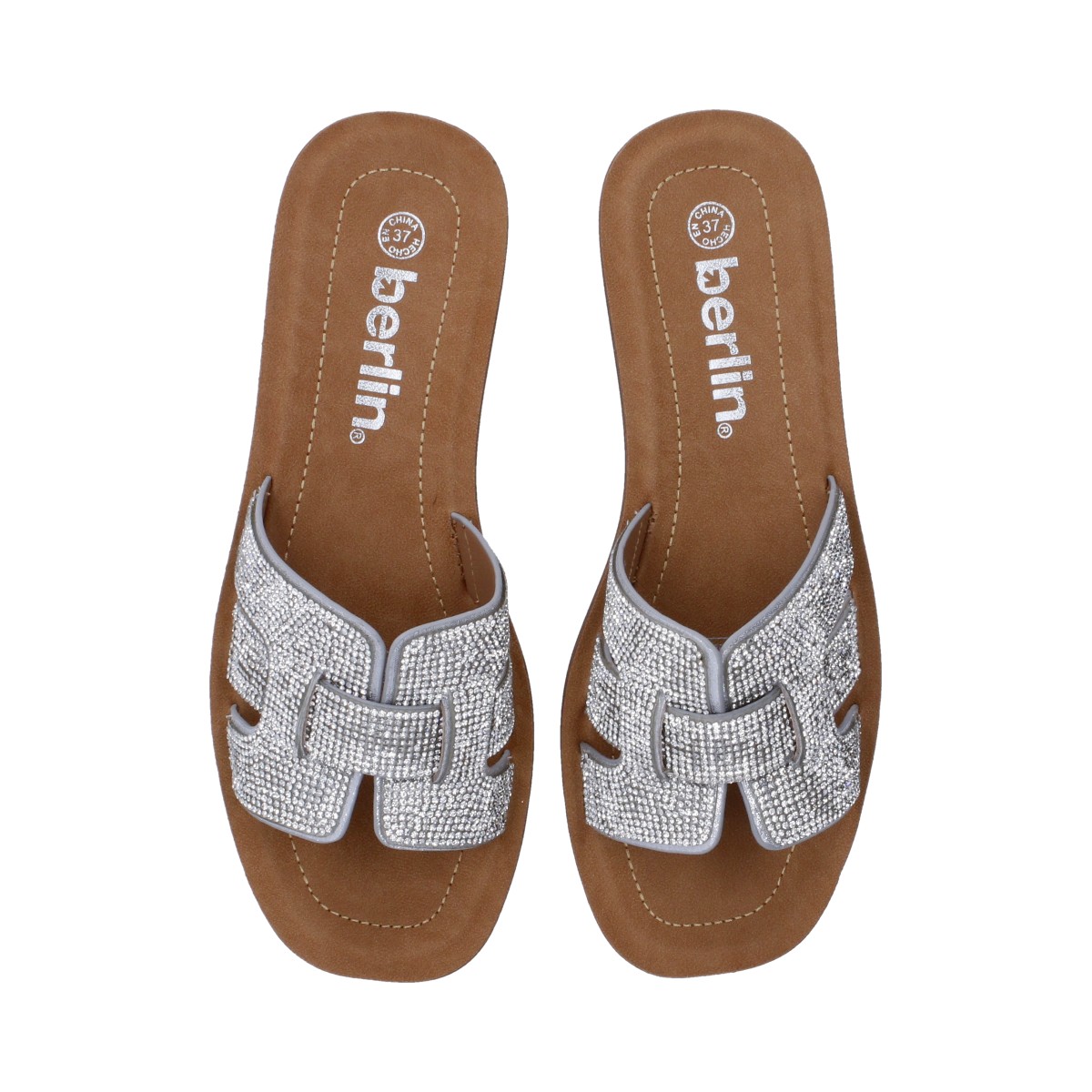 Foto 4 | Sandalias Berlin Plata para Mujer