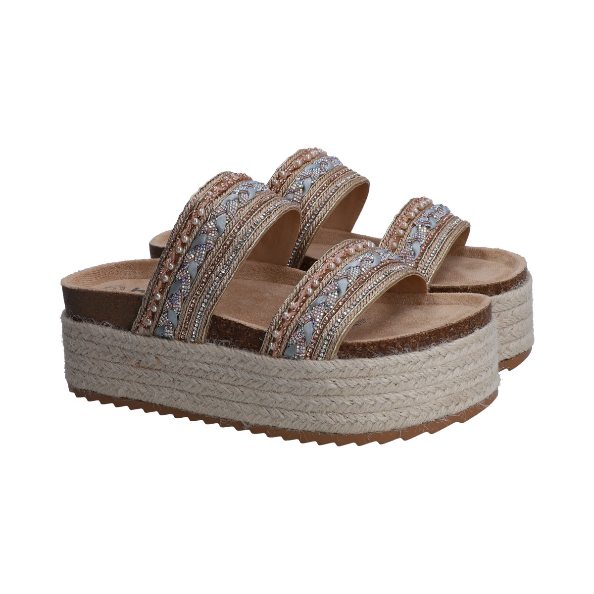 Foto 2 pulgar | Sandalias Casuales Berlín con Yute Multicolor para Mujer