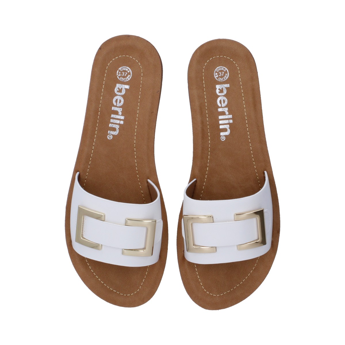 Foto 5 pulgar | Sandalias Casuales Berlín Blancas para Mujer