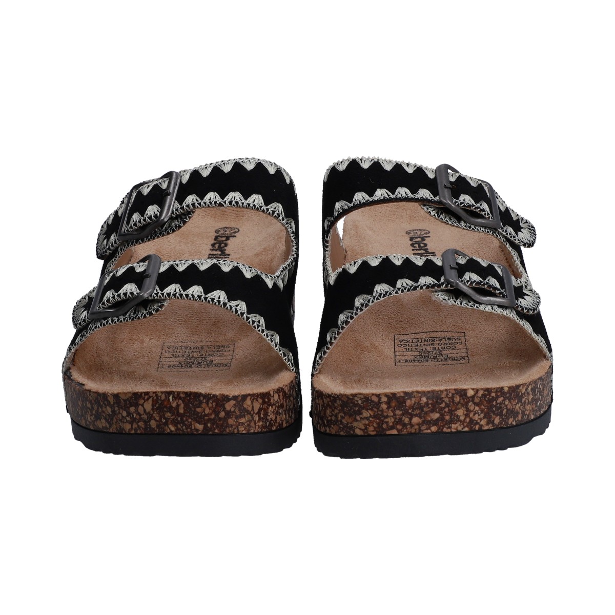 Foto 2 | Sandalias Berlin con Plataforma Negra con Hebillas para Dama