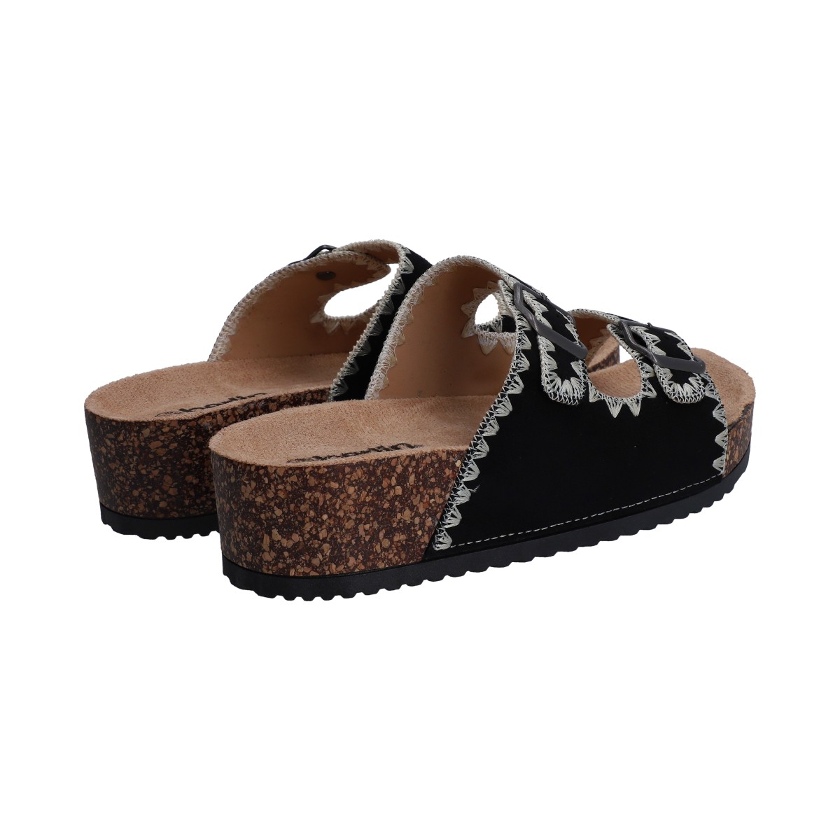 Foto 3 | Sandalias Berlin con Plataforma Negra con Hebillas para Dama