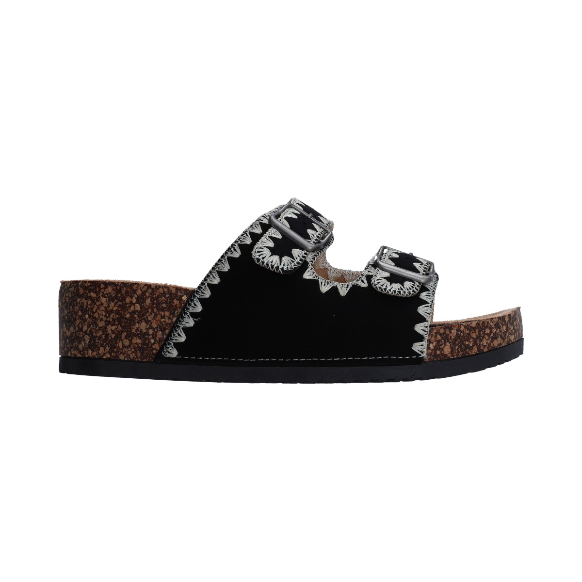 Foto 5 | Sandalias Berlin con Plataforma Negra con Hebillas para Dama