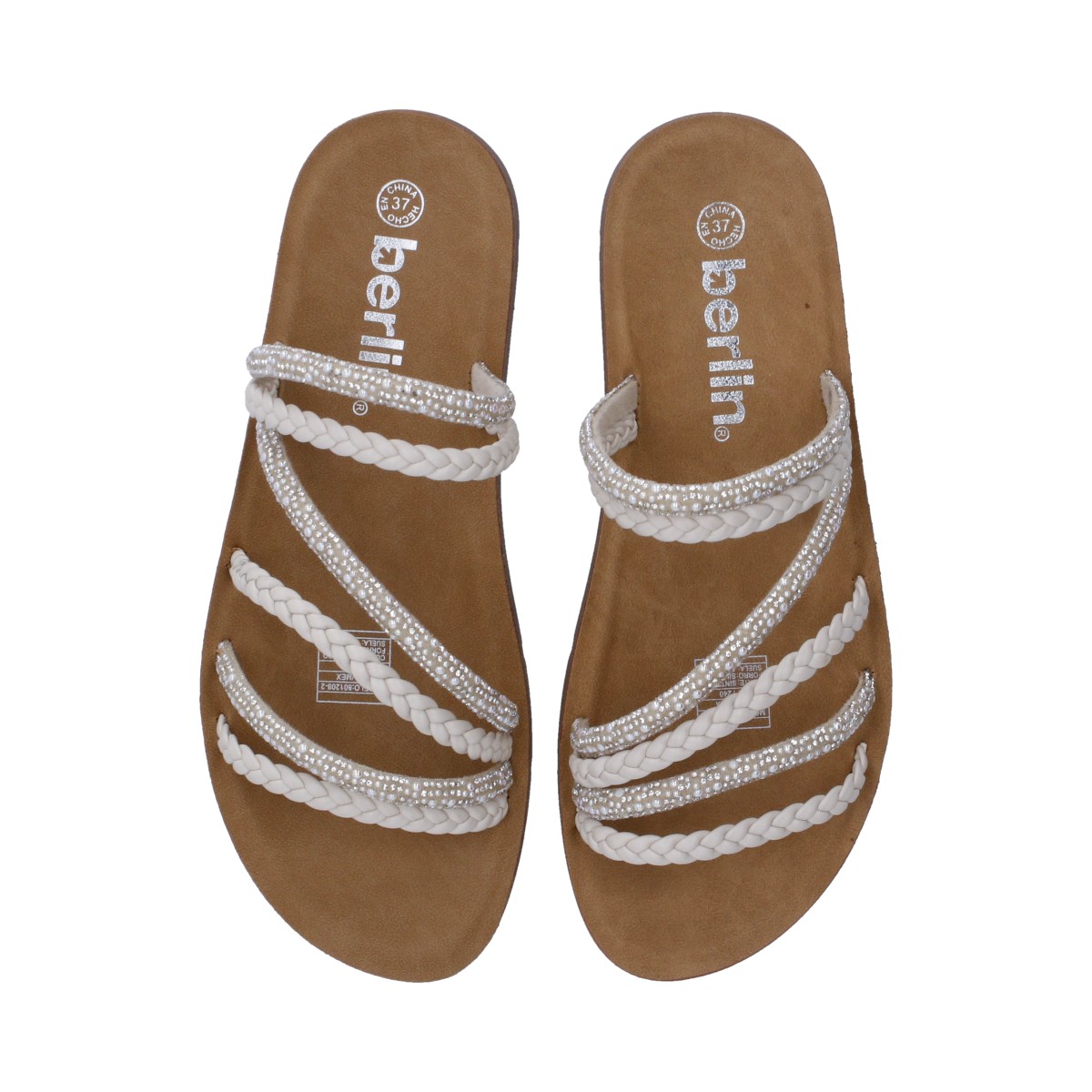 Foto 5 pulgar | Sandalias Casuales Berlin Blancos para Mujer