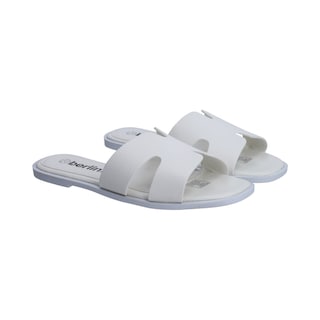 Foto 1 | Sandalias Berlin de Piso Blancos para Mujer