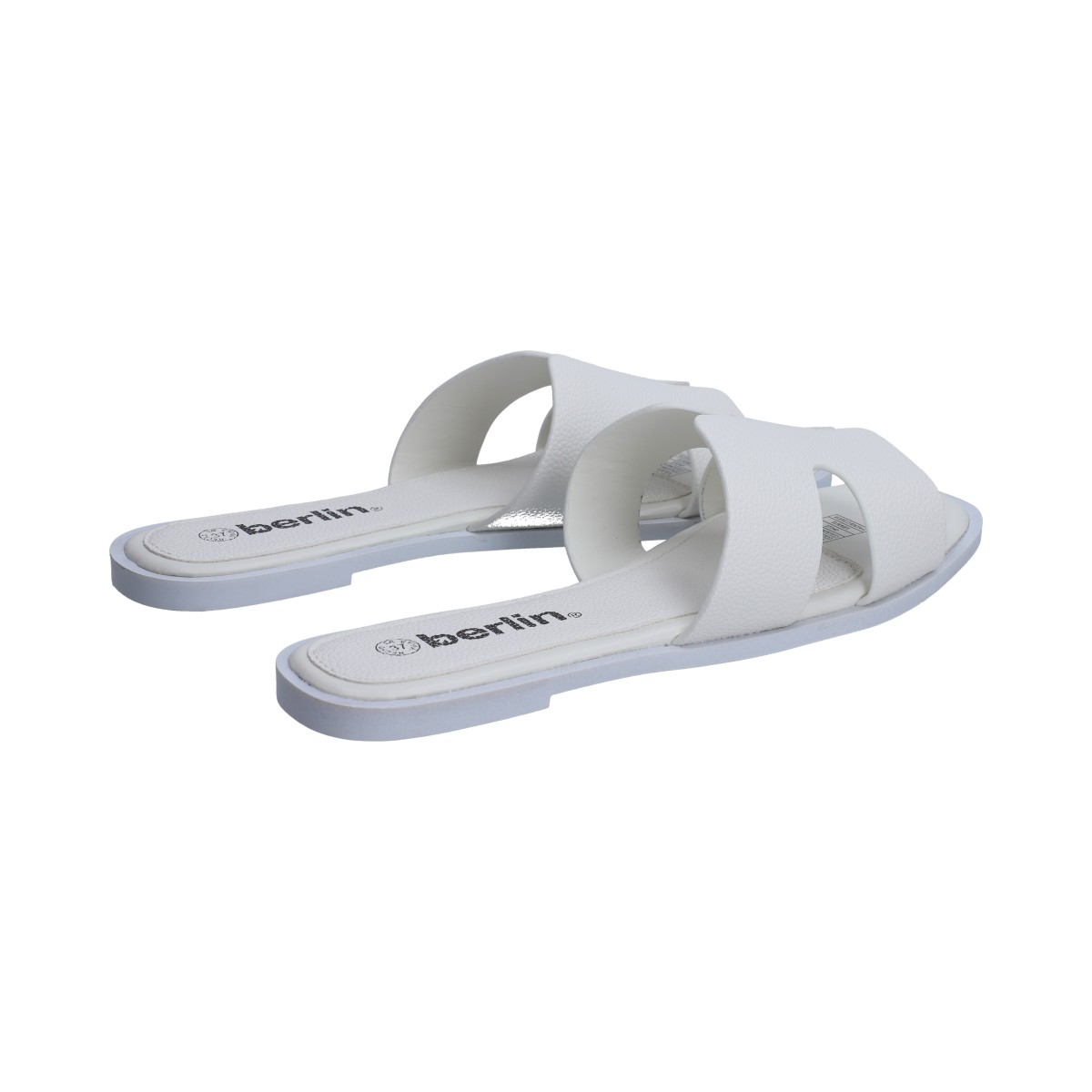 Foto 4 pulgar | Sandalias Berlin de Piso Blancos para Mujer