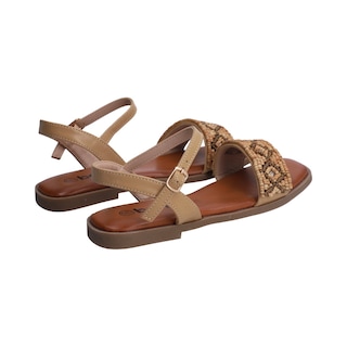 Foto 3 | Sandalia Berlin Beige con Pulsera y Chaquiras de Madera para Mujer