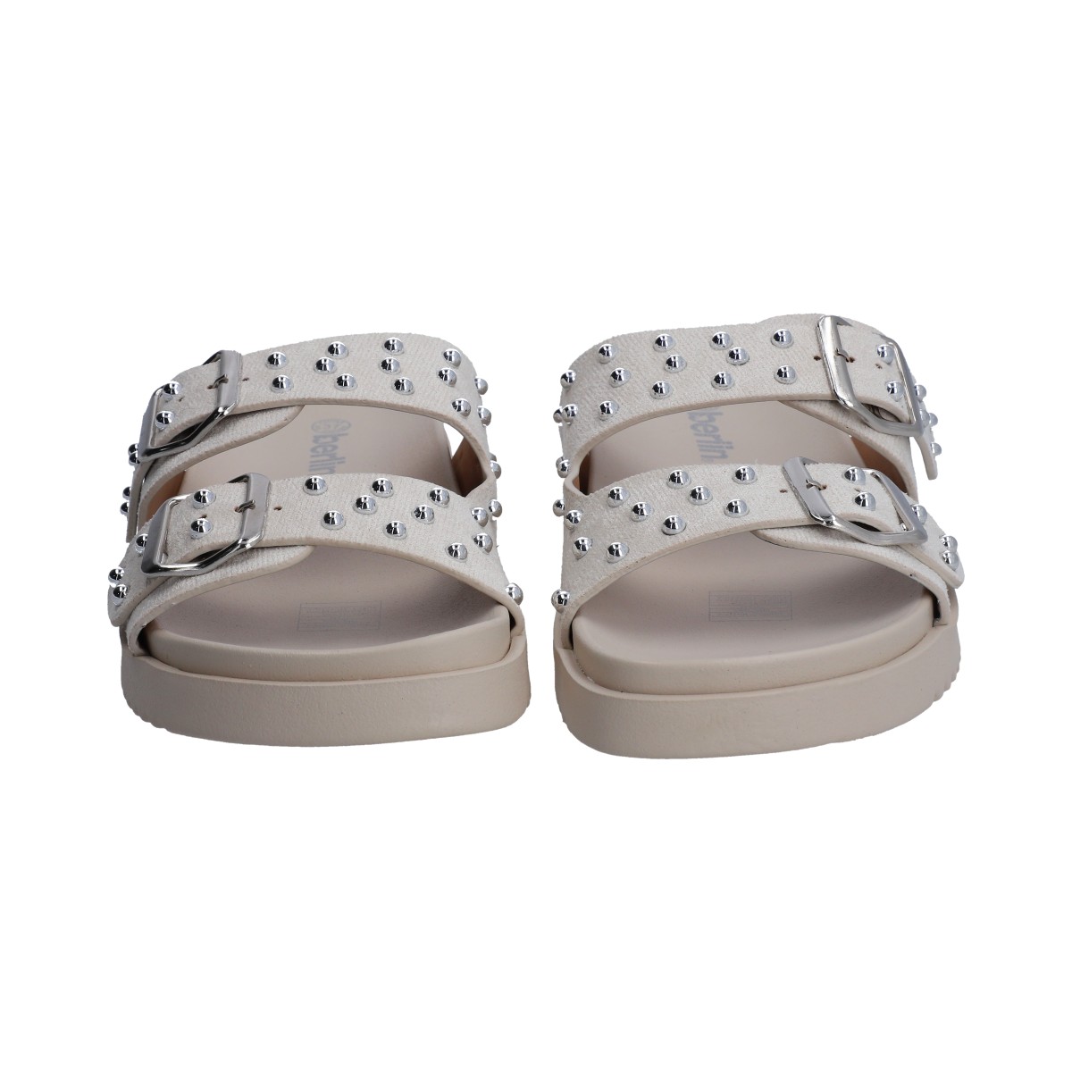 Foto 2 | Sandalias Berlin Blancos con Hebillas y Estoperoles