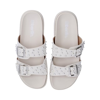 Foto 4 | Sandalias Berlin Blancos con Hebillas y Estoperoles
