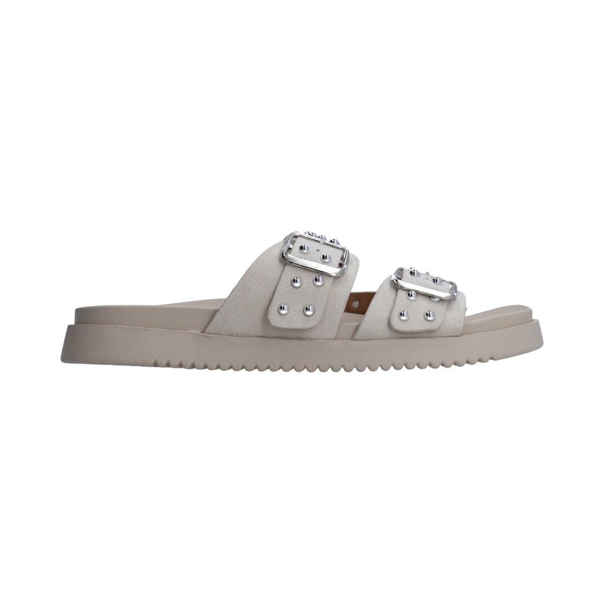 Foto 5 | Sandalias Berlin Blancos con Hebillas y Estoperoles