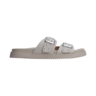 Foto 5 | Sandalias Berlin Blancos con Hebillas y Estoperoles