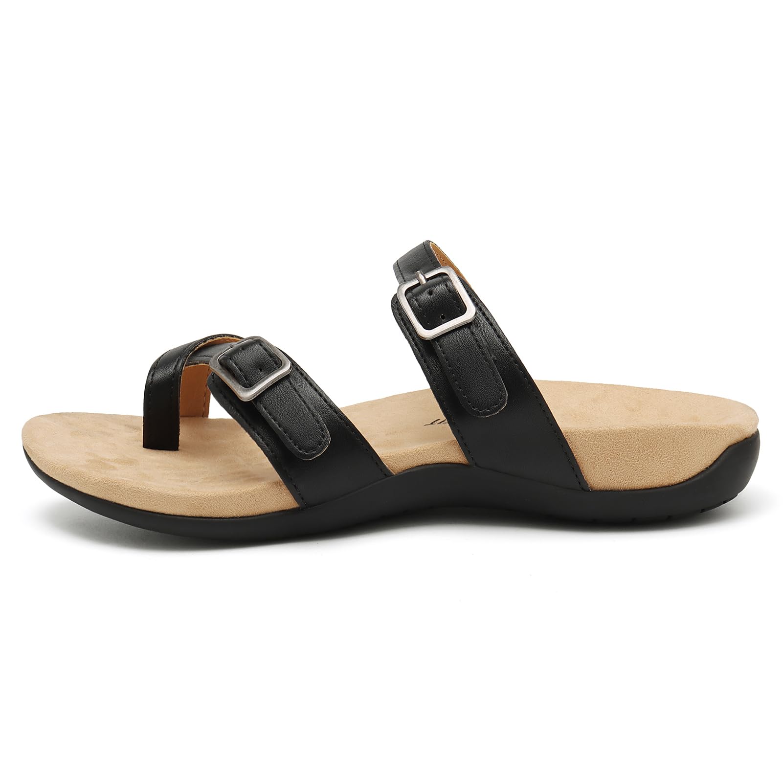 Foto 3 pulgar | Sandalias Ortopédicas Athlefit Para Mujer Negras Talla 8.5 - Venta Internacional.