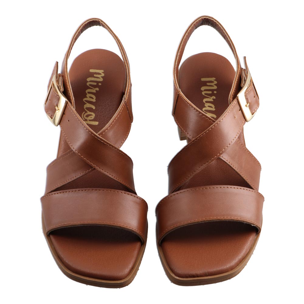Foto 7 pulgar | Sandalia Dama Miracol By Mama Lola 182 Tan Tacon Comodo Mujer Talla 23 A 26 E