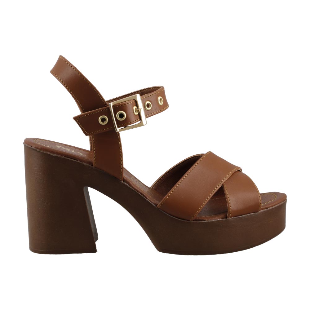 Foto 2 pulgar | Sandalia De Mujer Miracol By Mama Lola 5602 Camel Tacon Alto Casual Mujer Talla 23 A 26 M