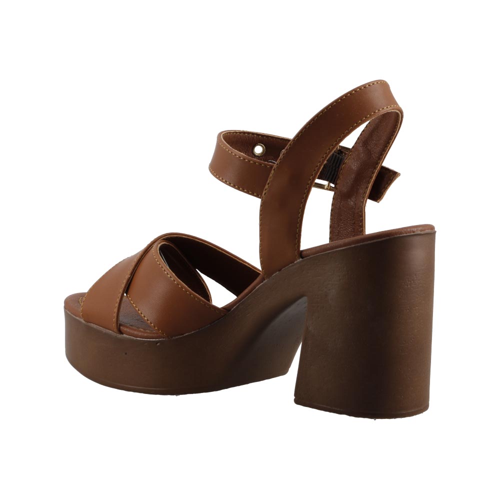 Foto 5 pulgar | Sandalia De Mujer Miracol By Mama Lola 5602 Camel Tacon Alto Casual Mujer Talla 23 A 26 M