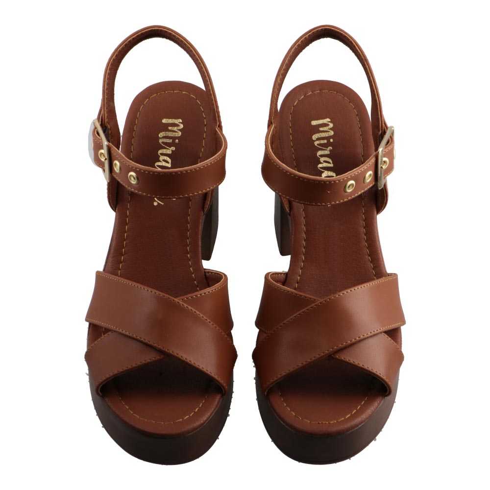 Foto 7 pulgar | Sandalia De Mujer Miracol By Mama Lola 5602 Camel Tacon Alto Casual Mujer Talla 23 A 26 M
