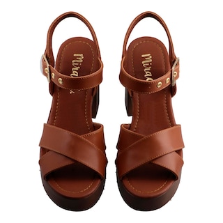 Foto 6 | Sandalia De Mujer Miracol By Mama Lola 5602 Camel Tacon Alto Casual Mujer Talla 23 A 26 M