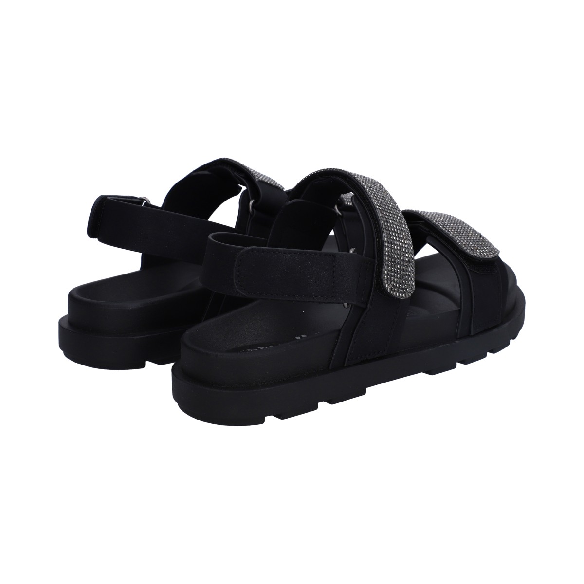 Foto 4 pulgar | Sandalias Berlin Negra con Cristales para Mujer