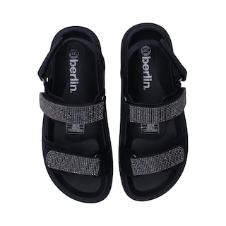 Foto 4 | Sandalias Berlin Negra con Cristales para Mujer
