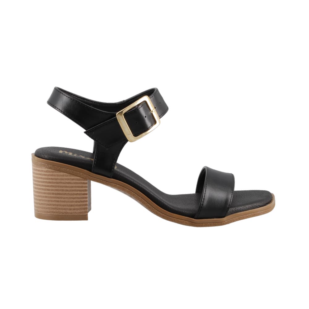 Sandalia Dama Miracol By Mama Lola 1109 Negro Tacon Comodo Mujer Talla 23 A 26 E
