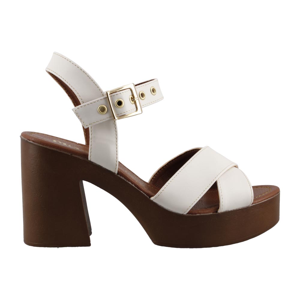 Foto 2 pulgar | Sandalia De Mujer Miracol By Mama Lola 5602 Latte Tacon Alto Casual Mujer Talla 23 A 26 M