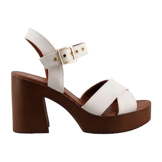 Foto 1 | Sandalia De Mujer Miracol By Mama Lola 5602 Latte Tacon Alto Casual Mujer Talla 23 A 26 M