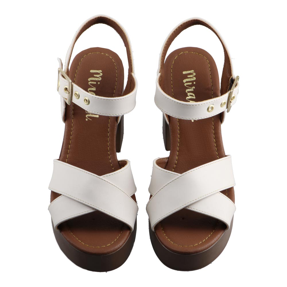 Foto 8 pulgar | Sandalia De Mujer Miracol By Mama Lola 5602 Latte Tacon Alto Casual Mujer Talla 23 A 26 M