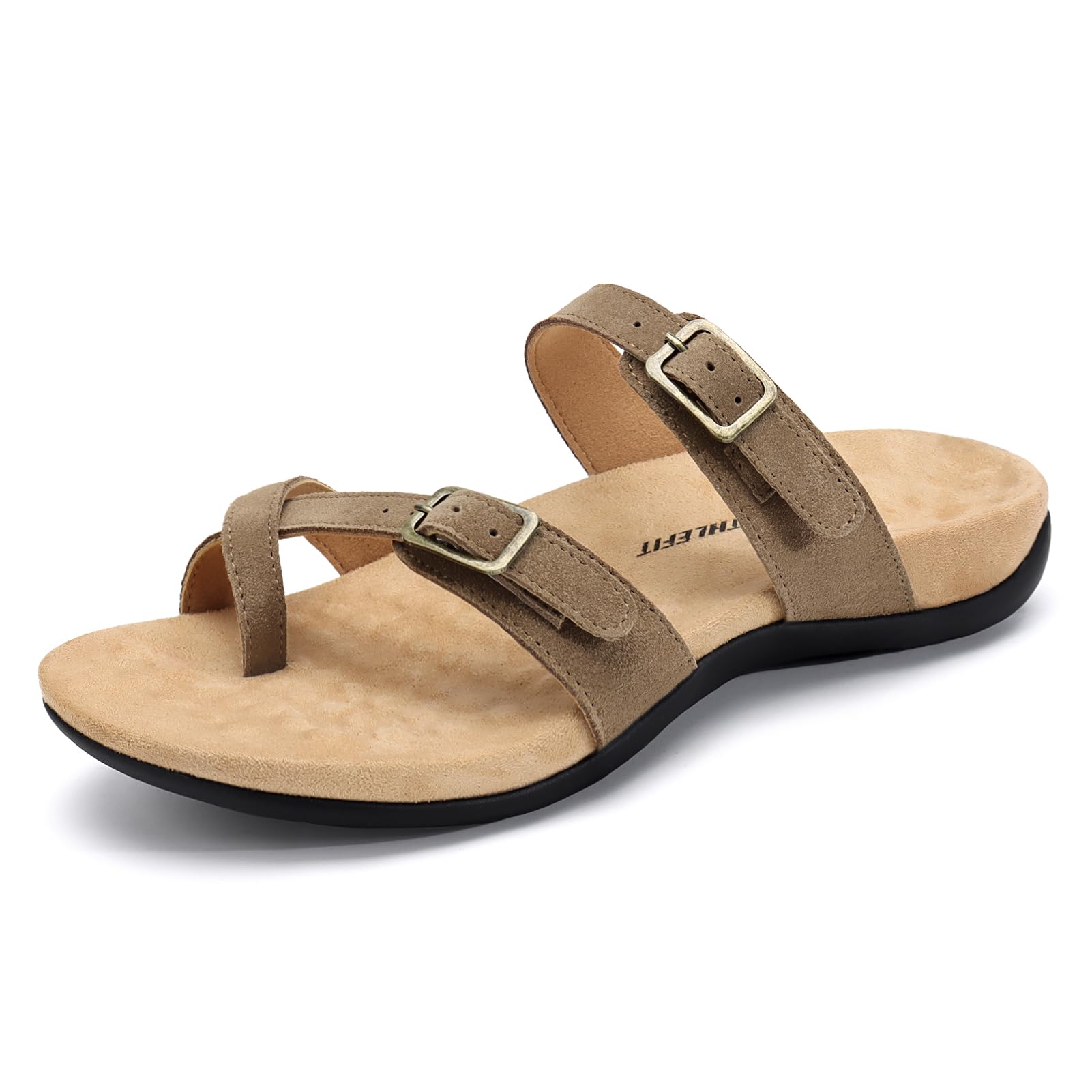 Foto 2 pulgar | Sandalias Ortopédicas Athlefit Para Mujer Arch Support Brown 8.5 - Venta Internacional.