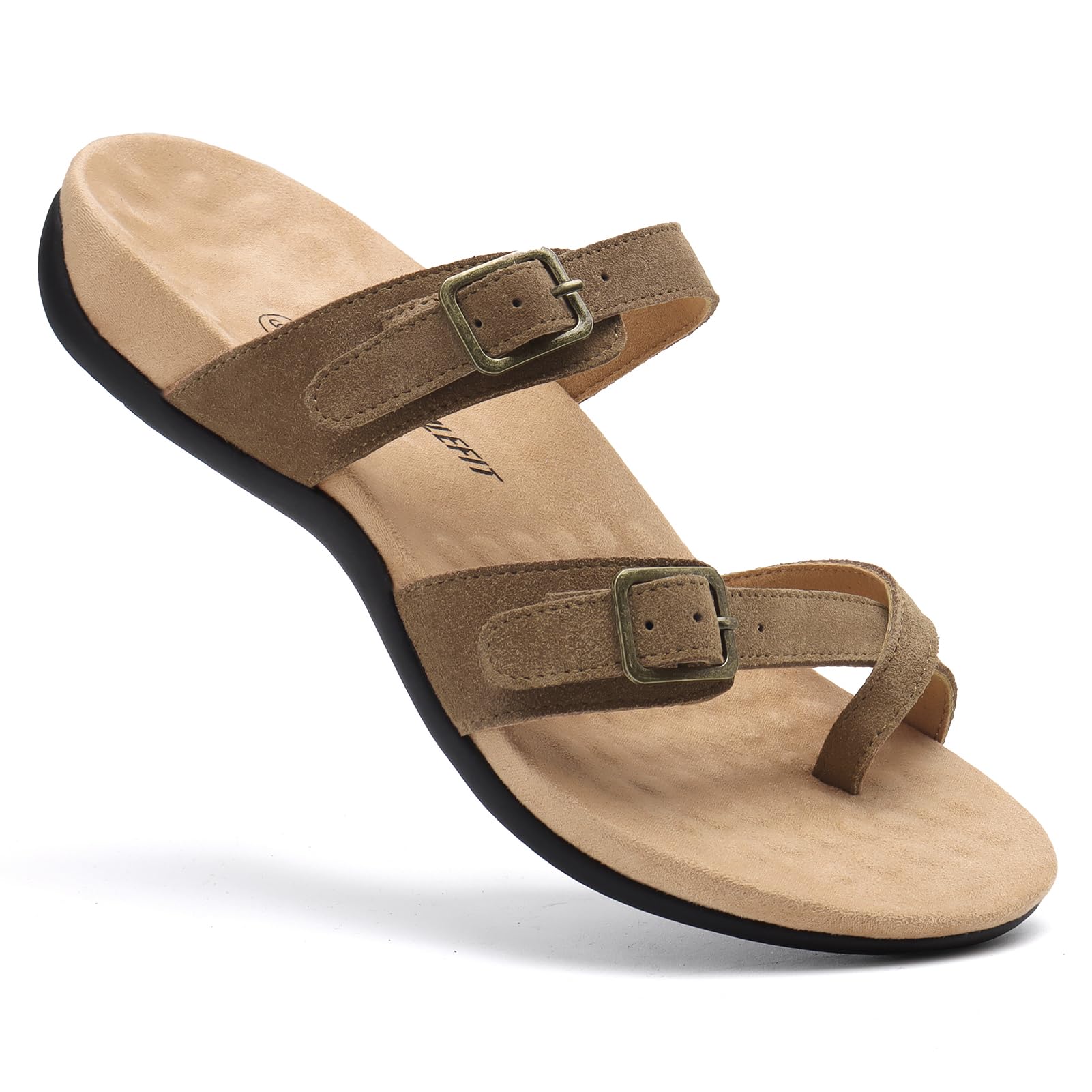 Foto 4 pulgar | Sandalias Ortopédicas Athlefit Para Mujer Arch Support Brown 8.5 - Venta Internacional.