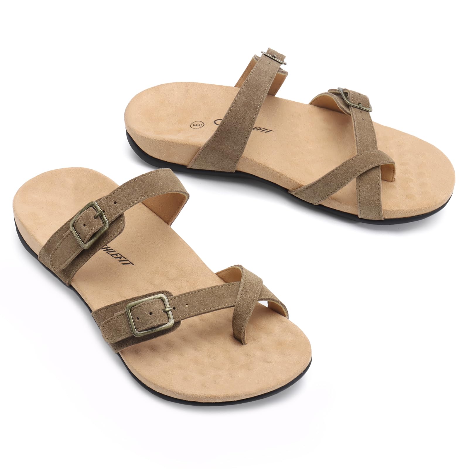Foto 6 pulgar | Sandalias Ortopédicas Athlefit Para Mujer Arch Support Brown 8.5 - Venta Internacional.