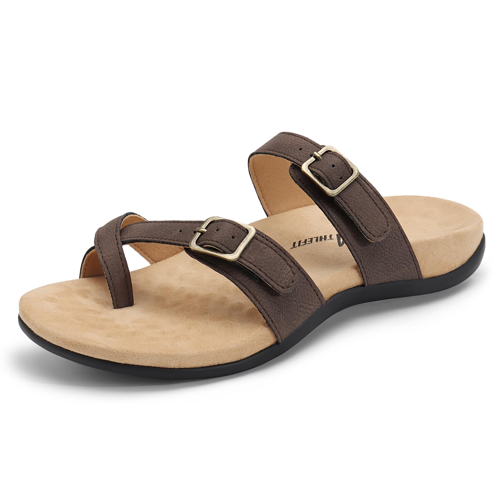 Foto 2 pulgar | Sandalias Ortopédicas Athlefit Para Mujer Arch Support Brown 5.5 - Venta Internacional.