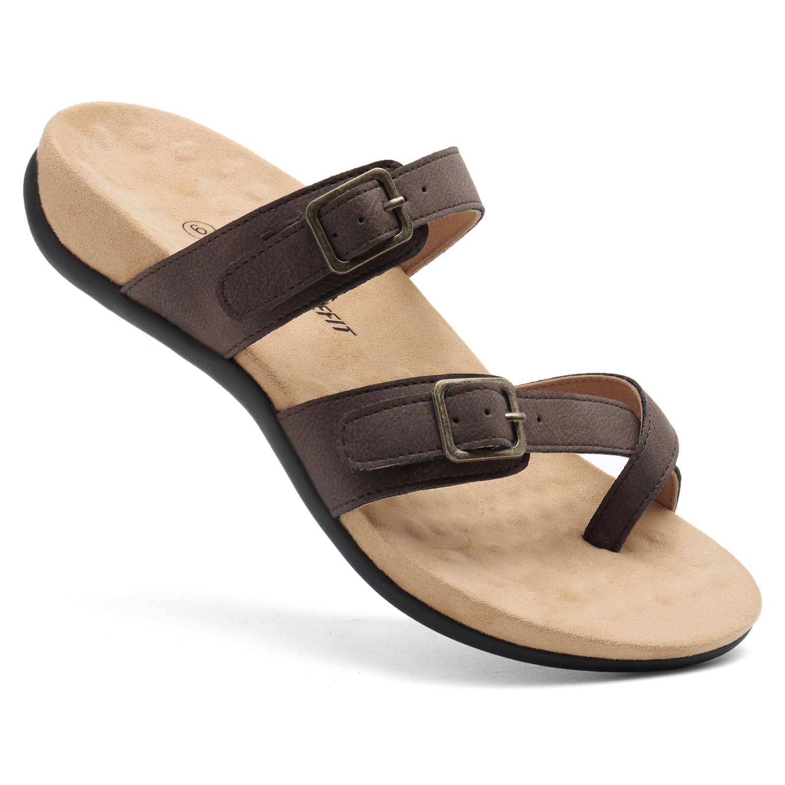 Foto 4 pulgar | Sandalias Ortopédicas Athlefit Para Mujer Arch Support Brown 5.5 - Venta Internacional.