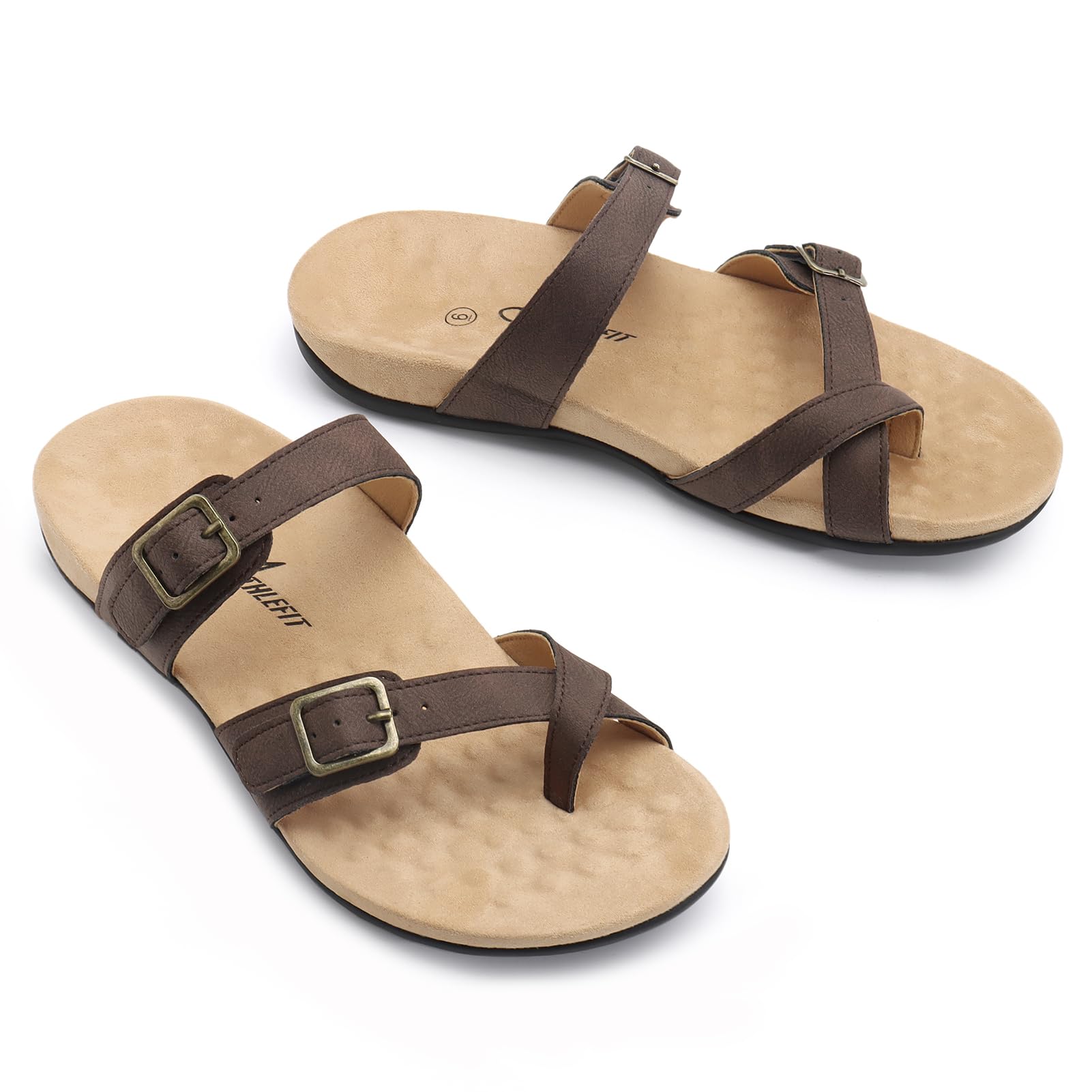 Foto 6 pulgar | Sandalias Ortopédicas Athlefit Para Mujer Arch Support Brown 5.5 - Venta Internacional.