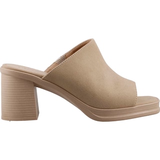 Foto 1 | Sandalia Dama Miracol By Mama Lola 7614 Beige Tacon Ancho Zapato Mujer Talla 23 A 26 M